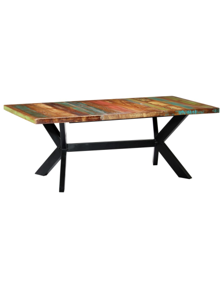 Table à manger Style Industriel en bois de récupération Multicolore 200 x 100 x 75 cm {attributes}