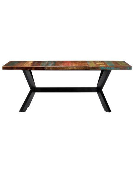 Table à manger Style Industriel en bois de récupération Multicolore 200 x 100 x 75 cm {attributes}