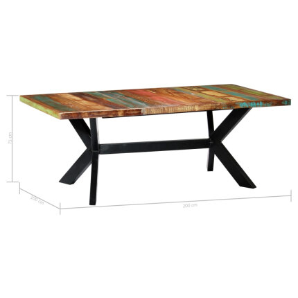 Table à manger Style Industriel en bois de récupération Multicolore 200 x 100 x 75 cm {attributes}