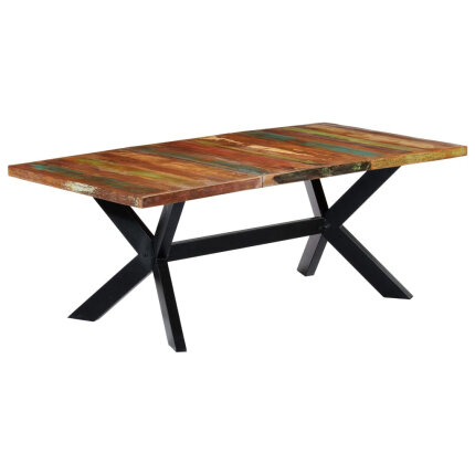 Table à manger Style Industriel en bois de récupération Multicolore 200 x 100 x 75 cm {attributes}