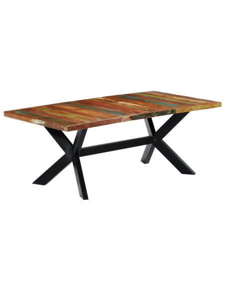 Table à manger Style Industriel en bois de récupération Multicolore 200 x 100 x 75 cm {attributes}