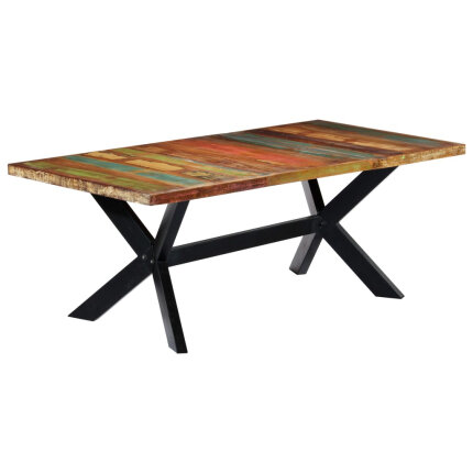 Table à manger Style Industriel en bois de récupération Multicolore 200 x 100 x 75 cm {attributes}