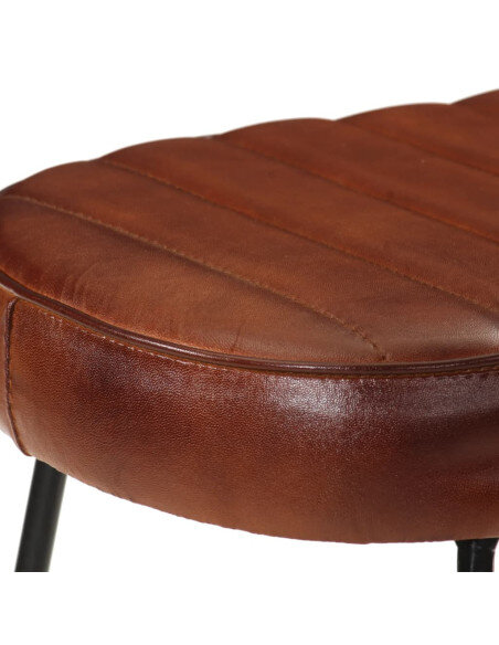 Tabourets de bar gavin Industriel / Rétro - Vintage en lot de 2 avec cadre en métal et revêtement en cuir Brun 44 x 37.5 x 78 cm Tabourets de bar gavin Industriel / Rétro - Vintage en lot de 2 avec cadre en métal et revêtement en cuir Brun 44 x 37.5 x 78 cm