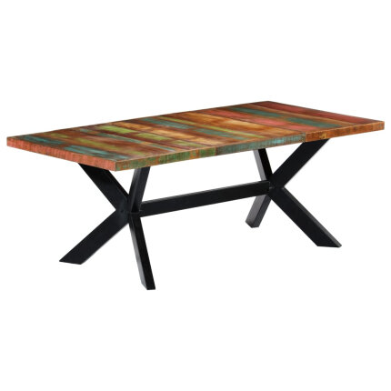Table à manger Style Industriel en bois de récupération Multicolore 200 x 100 x 75 cm {attributes}