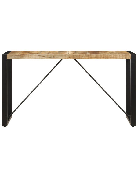 Table à manger Style Industriel en bois de manguier massif 140 x 70 x 75 cm {attributes} Table à manger Style Industriel en bois de manguier massif 140 x 70 x 75 cm {attributes}