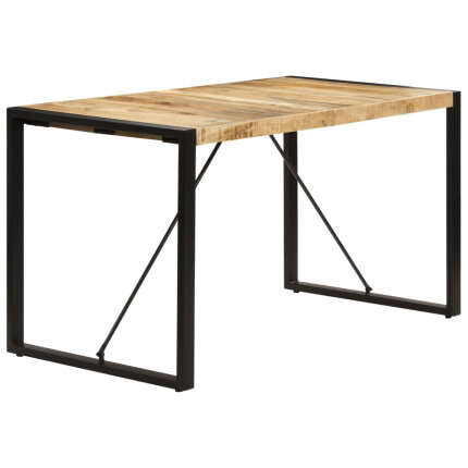 Table à manger Style Industriel en bois de manguier massif 140 x 70 x 75 cm {attributes}