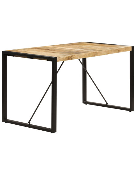 Table à manger Style Industriel en bois de manguier massif 140 x 70 x 75 cm {attributes} Table à manger Style Industriel en bois de manguier massif 140 x 70 x 75 cm {attributes}