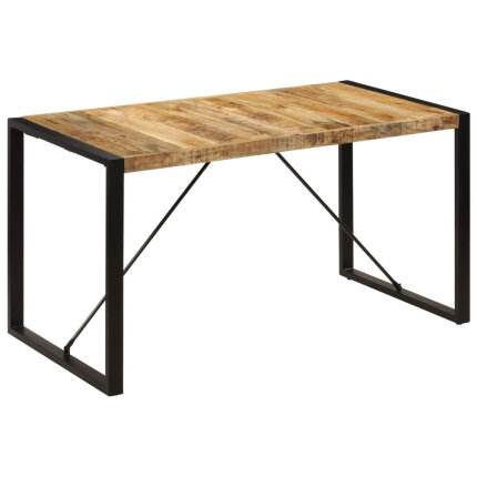Table à manger Style Industriel en bois de manguier massif 140 x 70 x 75 cm {attributes}