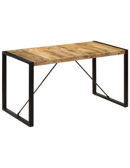 Table à manger Style Industriel en bois de manguier massif 140 x 70 x 75 cm {attributes} Table à manger Style Industriel en bois de manguier massif 140 x 70 x 75 cm {attributes}
