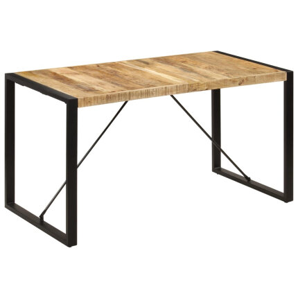 Table à manger Style Industriel en bois de manguier massif 140 x 70 x 75 cm {attributes}