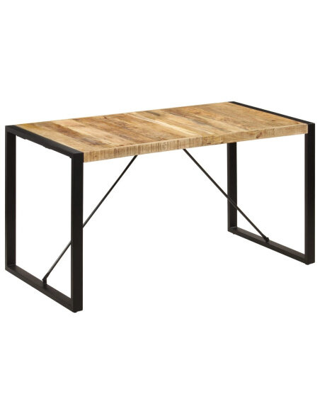Table à manger Style Industriel en bois de manguier massif 140 x 70 x 75 cm {attributes} Table à manger Style Industriel en bois de manguier massif 140 x 70 x 75 cm {attributes}