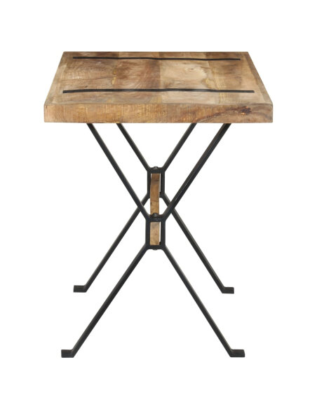 Table à manger Style Industriel en bois de manguier brut 120 x 60 x 76 cm {attributes}