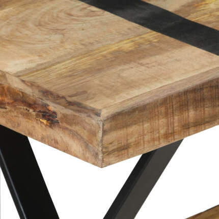 Table à manger Style Industriel en bois de manguier brut 120 x 60 x 76 cm {attributes}