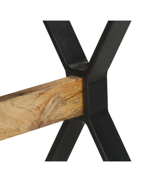 Table à manger Style Industriel en bois de manguier brut 120 x 60 x 76 cm {attributes}