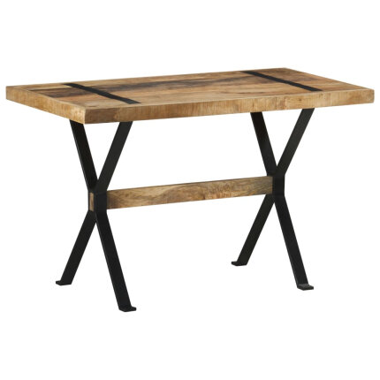 Table à manger Style Industriel en bois de manguier brut 120 x 60 x 76 cm {attributes}