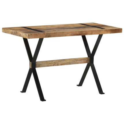 Table à manger Style Industriel en bois de manguier brut 120 x 60 x 76 cm {attributes}