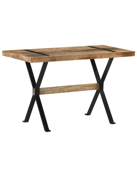 Table à manger Style Industriel en bois de manguier brut 120 x 60 x 76 cm {attributes}