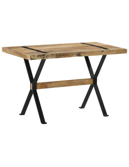 Table à manger Style Industriel en bois de manguier brut 120 x 60 x 76 cm {attributes}
