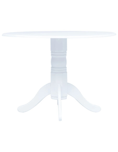 Table à manger style Campagne en bois d'hévéa massif Blanc 106 cm x 75 cm {attributes} Table à manger style Campagne en bois d'hévéa massif Blanc 106 cm x 75 cm {attributes}