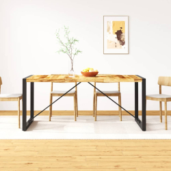 Table à manger Style Industriel en bois de manguier brut 180 x 90 x 76 cm {attributes} 2