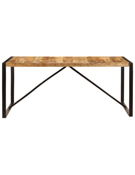 Table à manger Style Industriel en bois de manguier brut 180 x 90 x 76 cm {attributes}