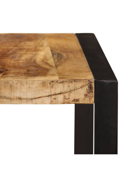 Table à manger Style Industriel en bois de manguier brut 180 x 90 x 76 cm {attributes}