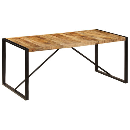 Table à manger Style Industriel en bois de manguier brut 180 x 90 x 76 cm {attributes}