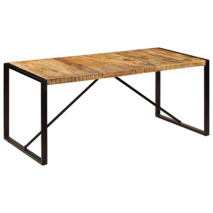 Table à manger Style Industriel en bois de manguier brut 180 x 90 x 76 cm {attributes}