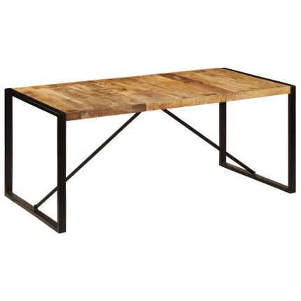 Table à manger Style Industriel en bois de manguier brut 180 x 90 x 76 cm {attributes}