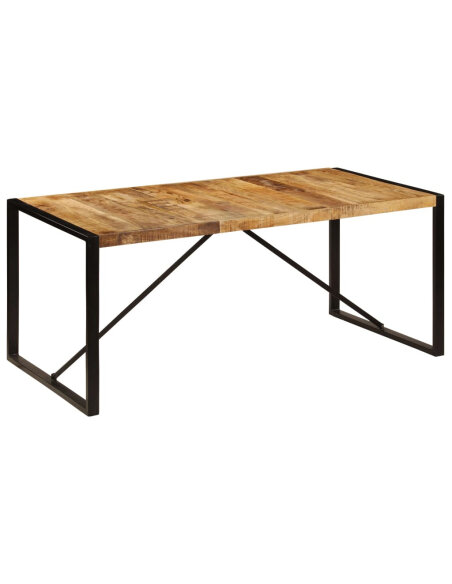 Table à manger Style Industriel en bois de manguier brut 180 x 90 x 76 cm {attributes}