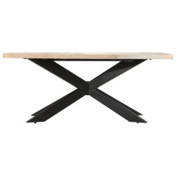 Table à manger Style Industriel en bois de manguier massif blanchi 180x90x76 cm {attributes} 2