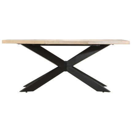 Table à manger Style Industriel en bois de manguier massif blanchi 180x90x76 cm {attributes}
