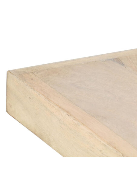 Table à manger Style Industriel en bois de manguier massif blanchi 180x90x76 cm {attributes} Table à manger Style Industriel en bois de manguier massif blanchi 180x90x76 cm {attributes}