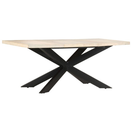 Table à manger Style Industriel en bois de manguier massif blanchi 180x90x76 cm {attributes}