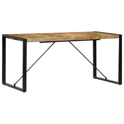 Table à manger Style Industriel en bois de manguier massif 160 x 80 x 75 cm {attributes} 2