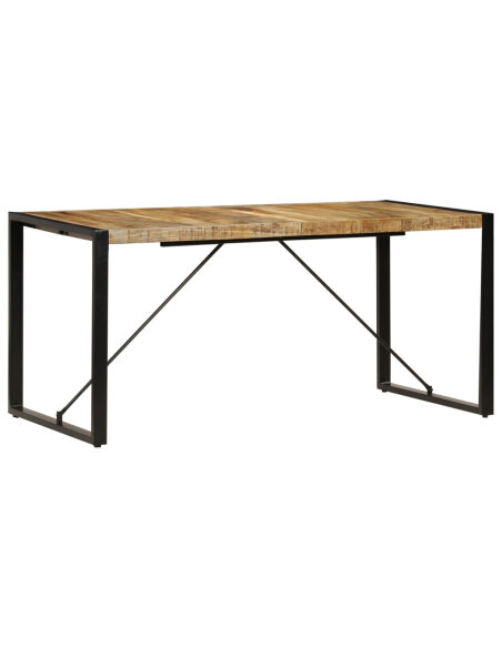 Table à manger Style Industriel en bois de manguier massif 160 x 80 x 75 cm {attributes}