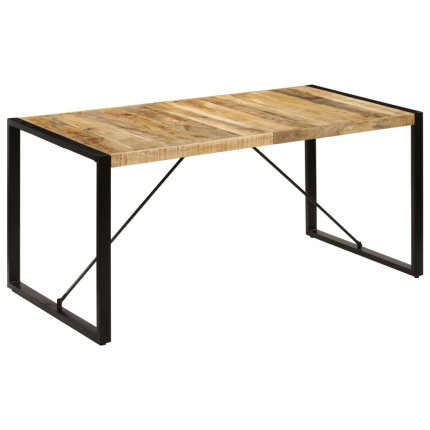 Table à manger Style Industriel en bois de manguier massif 160 x 80 x 75 cm {attributes}