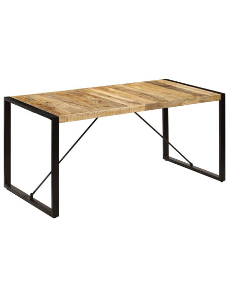 Table à manger Style Industriel en bois de manguier massif 160 x 80 x 75 cm {attributes}