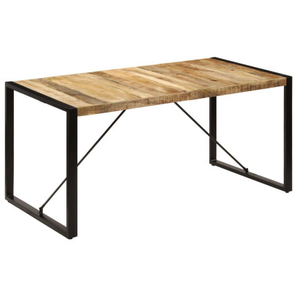Table à manger Style Industriel en bois de manguier massif 160 x 80 x 75 cm {attributes}