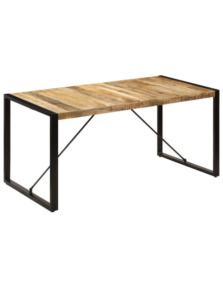 Table à manger Style Industriel en bois de manguier massif 160 x 80 x 75 cm {attributes}