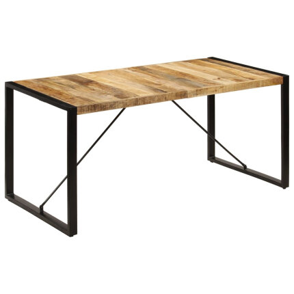 Table à manger Style Industriel en bois de manguier massif 160 x 80 x 75 cm {attributes}