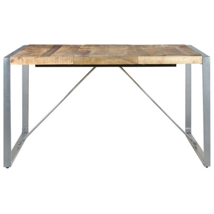 Table à manger Style Industriel en bois de manguier brut 140x140x75 cm {attributes}