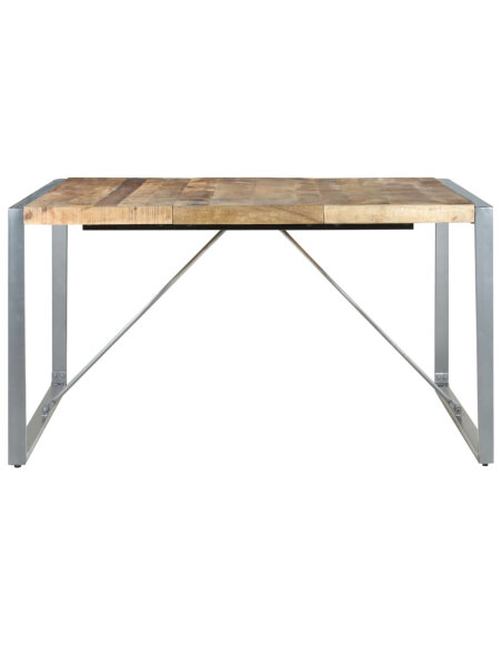 Table à manger Style Industriel en bois de manguier brut 140x140x75 cm {attributes} Table à manger Style Industriel en bois de manguier brut 140x140x75 cm {attributes}