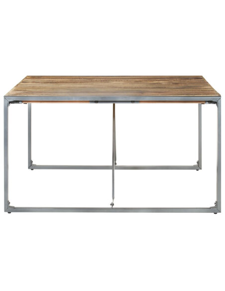 Table à manger Style Industriel en bois de manguier brut 140x140x75 cm {attributes} Table à manger Style Industriel en bois de manguier brut 140x140x75 cm {attributes}
