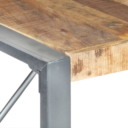 Table à manger Style Industriel en bois de manguier brut 140x140x75 cm {attributes}