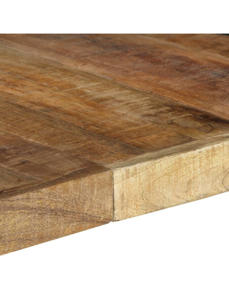 Table à manger Style Industriel en bois de manguier brut 140x140x75 cm {attributes} Table à manger Style Industriel en bois de manguier brut 140x140x75 cm {attributes}