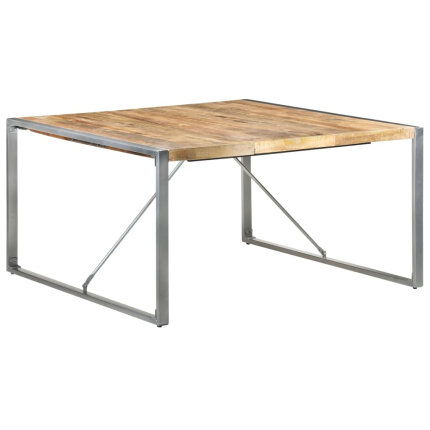 Table à manger Style Industriel en bois de manguier brut 140x140x75 cm {attributes}