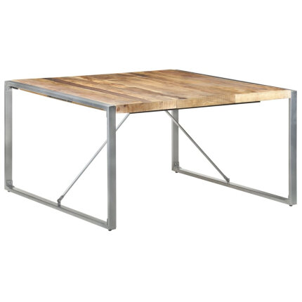 Table à manger Style Industriel en bois de manguier brut 140x140x75 cm {attributes}