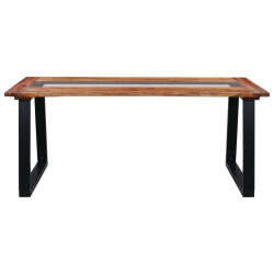 Table à manger Style Industriel en bois d'acacia massif et en verre 180x90x75 cm {attributes} 2