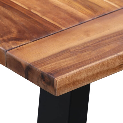 Table à manger Style Industriel en bois d'acacia massif et en verre 180x90x75 cm {attributes}